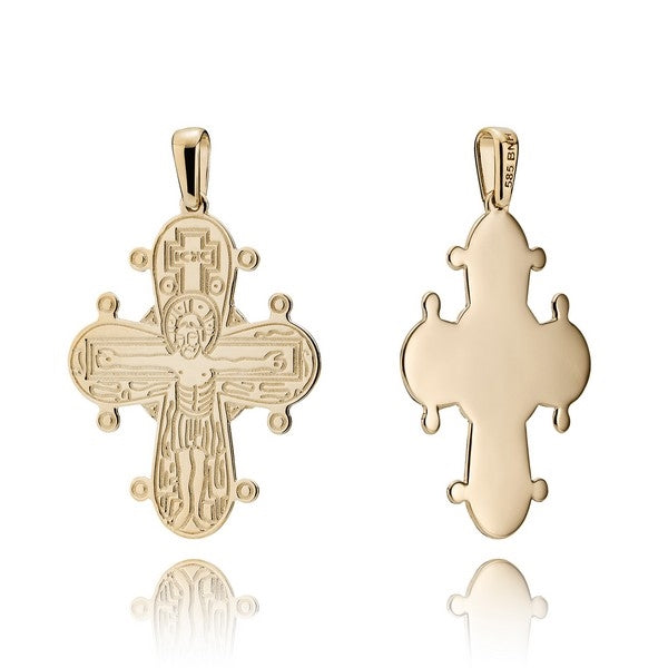 BNH Dagmarkors i 8 eller 14 karat guld 25x21 mm med blank bagside